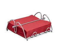 Relaxdays 4 servilleteros de mesa metálicos plata