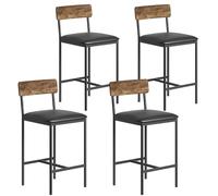 4 sillas de bar con patas altas, cómodas sillas de comedor acolchadas,Retro | Cómodas sillas de comedor acolchadas: ideales para la cocina o el comedor de un piso pequeño, o para una barra de desayuno