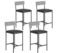 4 sillas de bar con patas altas Gris, cómodas sillas de comedor acolchadas | Cómodas sillas de comedor acolchadas: ideales para la cocina o el comedor de un piso pequeño, o para una barra de desayuno