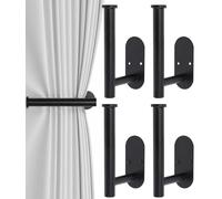 4 Soportes de Cortina, alzapaños de Cortina atornillados, Soportes de Cortina para Montar en la Pared, Ganchos Laterales de Cortina, Acero Inoxidable 304, Negro