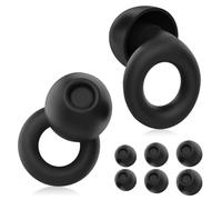 4 tamaños Reemplazable Tapones Oidos Ruido Dormir,Tapones oidos ruido dormir,Tapone Oído de Silicona Reutilizables Lavableques,Protección Auditiva,para dormir, concentrarse o viajar,negro