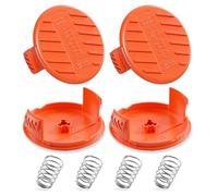 4 Tapa de Bobina para Cortabordes Black & Decker, RC-100-P Tapón de Carrete para Desbrozadora, Tapones para Bobinas de Cortabordes Black & Decker