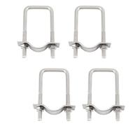 4 tornillos cuadrados en U de acero inoxidable 304 de 6 x 40 x 100 mm, con placas y tuercas, abrazadera de hebilla tubular