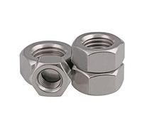 4 tuercas hexagonales plateadas M10 x 1,25 mm de paso de acero inoxidable para mano izquierda, tuercas de mango métrico