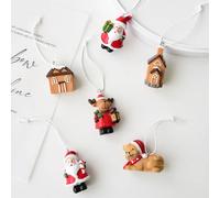 4 Uds. De ramas de árbol de Navidad, Mini hombrecito, Papá Noel, muñeco de nieve, alce, adornos para decoración del hogar, accesorios de decoración para escaparate de tienda N25027-elk