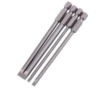 4 Uds Juego de Destornilladores Ranurados S2 100mm, Set de Puntas Magnéticas Hex 1/4" 3-6mm con Vástago