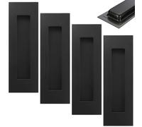 4 Uds. Manijas para puertas de Granero de acero inoxidable de 6x2 pulgadas para bolsillo de armario, tirador de puerta corredera, placa Rectangular empotrada resistente