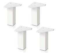 4 un. Pata pie cuadrada para Mueble en resina plastica ABS ANTIHUMEDAD 40x40mm altura 120mm blanco