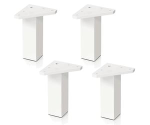 4 un. Pata pie cuadrada para Mueble en resina plastica ABS ANTIHUMEDAD 40x40mm altura 120mm blanco