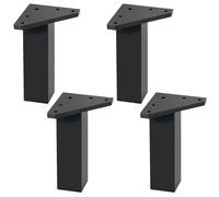 4 un. Pata pie cuadrada para Mueble en resina plastica ABS ANTIHUMEDAD 40x40mm altura 150mm negro