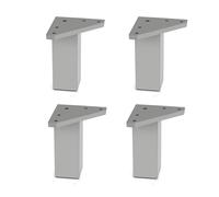 4 un. Pata pie cuadrada para Mueble en resina plastica ABS ANTIHUMEDAD 40x40mm altura 80mm aluminio mate