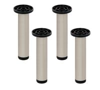 4 un. Pata pie redonda para Mesa en aluminio diametro 40mm altura 400mm inox mate con regulador Nivelador