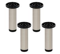 4 un. Pata pie redonda para Mueble en aluminio diametro 40mm altura 200mm inox mate con regulador Nivelador