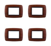 4 unidades, placas compatibles con Bticino Living, placas de plástico abombado 3/4/7 plazas, para soportes azules - Kit de 4 unidades