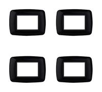 4 unidades, placas compatibles con Bticino Living, placas de plástico abombado 3/4/7 plazas, para soportes azules - Kit de 4 unidades
