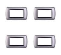 4 unidades, placas compatibles con Bticino Living, placas de plástico abombado 3/4/7 plazas, para soportes azules - Kit de 4 unidades