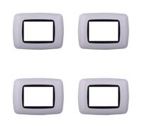 4 unidades, placas compatibles con Bticino Living, placas de plástico abombado 3/4/7 plazas, para soportes azules - Kit de 4 unidades