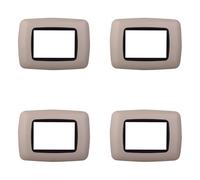 4 unidades, placas compatibles con Bticino Living, placas de plástico abombado 3/4/7 plazas, para soportes azules - Kit de 4 unidades