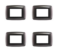 4 unidades, placas compatibles con Bticino Living, placas de plástico abombado 3/4/7 plazas, para soportes azules - Kit de 4 unidades