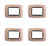 4 unidades, placas compatibles con Bticino Living, placas de plástico abombado 3/4/7 plazas, para soportes azules - Kit de 4 unidades
