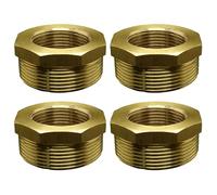 4 unidades reductor de latón de 3/4 pulgadas AG IG rosca fitting para instalación de agua, calefacción, sanitarios, calidad profesional, hexagonal, reducción de tuberías, conexión de tubería, acero