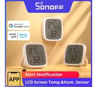 4 Unidades SONOFF SNZB-02D Zigbee, Termómetro Digital LCD, Sensor Inteligente de Temperatura y Humedad, Monitoreo por Aplicación, Compatible con Alexa y Google