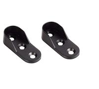 4 Unidades Soporte Y Remate para Barra De Armario Lateral de zamak Negro para Barra Oval de 30mm