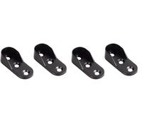 4 Unidades Soporte Y Remate para Barra De Armario Lateral de zamak Negro para Barra Oval de 30mm (Paquete de 2)