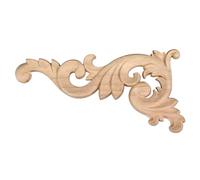 4 unids/lote 15 * 8cm calcomanía tallada en madera marco de aplique de esquina decoración de puerta muebles de pared figuritas de madera rama de flores en miniatura(4pcs right)