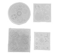 4 unids/set En Forma de Engranaje 3D Art Decortive Pastel de Chocolate Fondant Molde DIY Resina Joyería Colgante Decortion