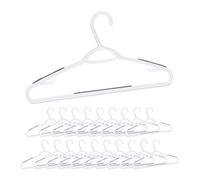 40 Perchas Ropa Antideslizantes, Barra Pantalones o Faldas, Colgador Corbatas, Plástico-Goma, Blanco