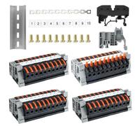 40 Piezas Conectores Cables Electricos Rapidos Kit, Bloques De Terminales Para Riel Din, Terminal de Montaje en Carril Din, Bornas de Conexion Electrica para Conexión y Conversión de Circuitos