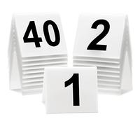 40 piezas de acrílico para mesa de tienda de campaña, números de 1 a 40 mesas numeradas de doble cara para restaurantes, bodas, números de tienda, tarjetas de fiesta, banquetes y artículos de prueba