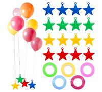 40 Piezas Peso para Globos Estrella con Cintas, Peso Globo Helio de Plástico, Accesorios para Globos de Fiesta Decoración Boda Cumpleaños Bautizo Interior Exterior
