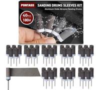 40 Piezas Tambores de Lijado para Dremel Accesorios, 180 Granos Mangas de Lijado con Vástago 3 mm Cilindros de Lijado, Lija Accesorios Lijas de Tambor Utilizado para lijar, Pulir y Desoxidar Metales