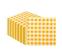 40 servilletas a cuadros de 33 x 33 cm, servilletas de cuadros vichy, servilleta desechables para cóctel, vajilla desechable para cócteles (Amarillo)