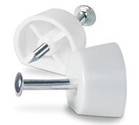 40 soportes para estante con clavo, para muebles sin agujeros | Plástico blanco