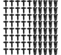 40 tornillos autorroscantes M5 x 16 mm, tornillos autorroscantes, tornillos de carrocería negros, tornillos de cabeza redonda para guardabarros de coche, con 40 bases