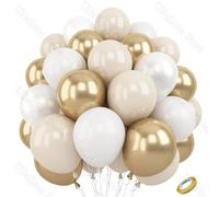 40 Uds. Globos de látex de arena blanca de 10 pulgadas, globos bohemios de arena blanca de Metal cromado dorado para decoración de fiesta de cumpleaños, boda, Baby Shower No7 40Pcs