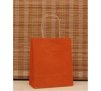 40 unids/lote de bolsas de regalo de papel kraft con asa 18x15x8cm boda fiesta de cumpleaños paquete de regalo bolsas de Navidad Año Nuevo al por mayor (naranja, 18x15x8cm)