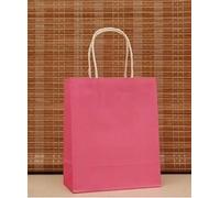 40 unids/lote de bolsas de regalo de papel kraft con asa 18x15x8cm boda fiesta de cumpleaños paquete de regalo bolsas de Navidad Año Nuevo al por mayor (rojo rosa, 18x15x8cm)