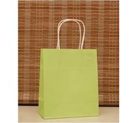 40 unids/lote de bolsas de regalo de papel kraft con asa 18x15x8cm boda fiesta de cumpleaños paquete de regalo bolsas Navidad Año Nuevo al por mayor (verde brillante, 18x15x8cm)
