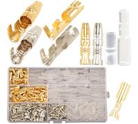 400PCS Kit de Conectores de Bala, 3.9mm Terminales Tipo Bala de Latón Macho y Hembra con Funda de Aislamiento, Terminales Eléctricos Redondos Conectores Automotrices, Kit de Conector de Motocicleta