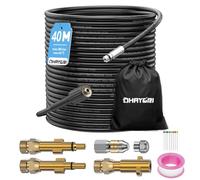 40M Manguera Desatascador Tuberias a Presion para Kärcher, Lavor, Bosch | 180Bar Kit Limpieza Tuberías, 2 Boquillas: Fijas + Giratorias, para Hidrolimpiadora Kärcher K2 K3 K4 K5 K6 K7 HD HDS/Parkside