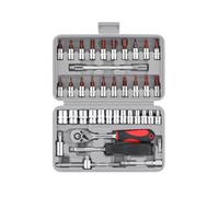 40pcs 1/4 Inch Drive Ratchet Socket Set - Screwdriver Bit Kit | 72 Tooth | Reversible Wrench | Heavy Duty Chrome Vanadium Steel with Extension Bar Universal Joint Storage Case for Auto Bike Motorcycle