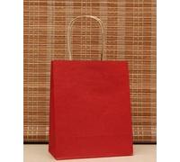 40PCS/lote Bolsa de regalo de papel Kraft con mango 18x15x8cm Boda Cumpleaños Fiesta Paquete de regalo Bolsas Navidad Año Nuevo al por mayor (rojo, 18x15x8cm)