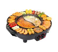 42 cm, combinación 2 en 1 para barbacoa y hotpot | olla eléctrica multiusos | regulación independiente de la temperatura para cocinar flexible | ideal para celebraciones familiares, fiestas y cenas