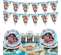 42 Pcs Decoración Cumpleaños Moa, Moan Party Vajilla, Anime Fiesta Decoración, Cumpleaños Deco para Niños