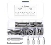42 Pcs Puntas Torx, Puntas PH, Puntas Destornillador, Puntas Atornillador Imantadas, H5 PH1 T15 T20 Juego de Puntas para Atornillador de Seguridad de Precisión Magnética de 1/4 Pulgadas Hexagonal