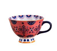 450 ml Tazas de Café de Porcelanacon Taza de Diseño Chic Tazón de Desayuno Bol de Avena con Estampado y Colorido - Estilo Bohemio Accesorios del Hogar